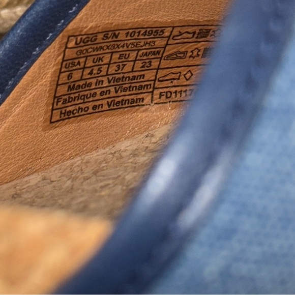 UGG THE AMELL Espadrille Wedges Marino Blue - Picture 7 of 8